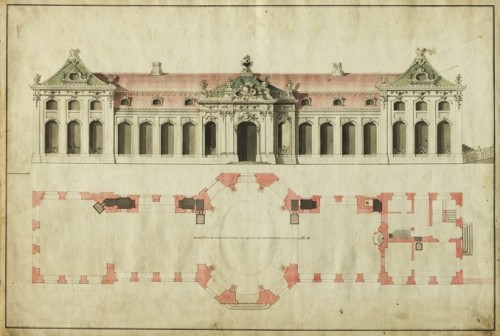 Gottfried Heinrich Krohne, Entwurfszeichnung für das Lorbeerhaus, 1747